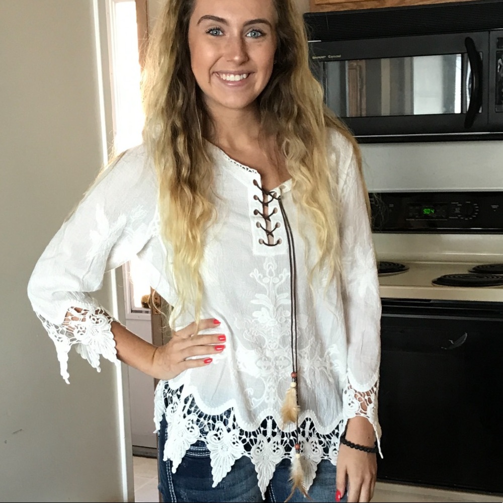 White Boho Top
